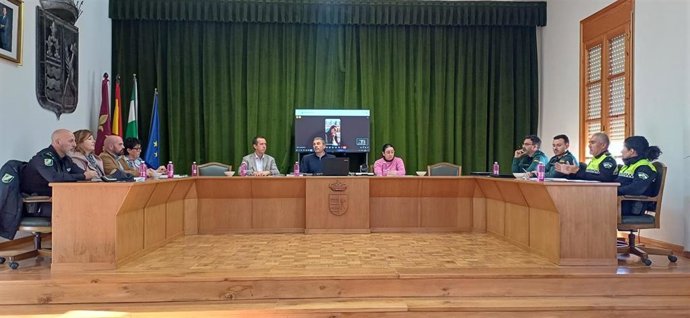 Junta local de seguridad en Los Gallardos (Almería).