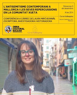 Cartel de la conferencia cancelada por la OCB de Manacor.