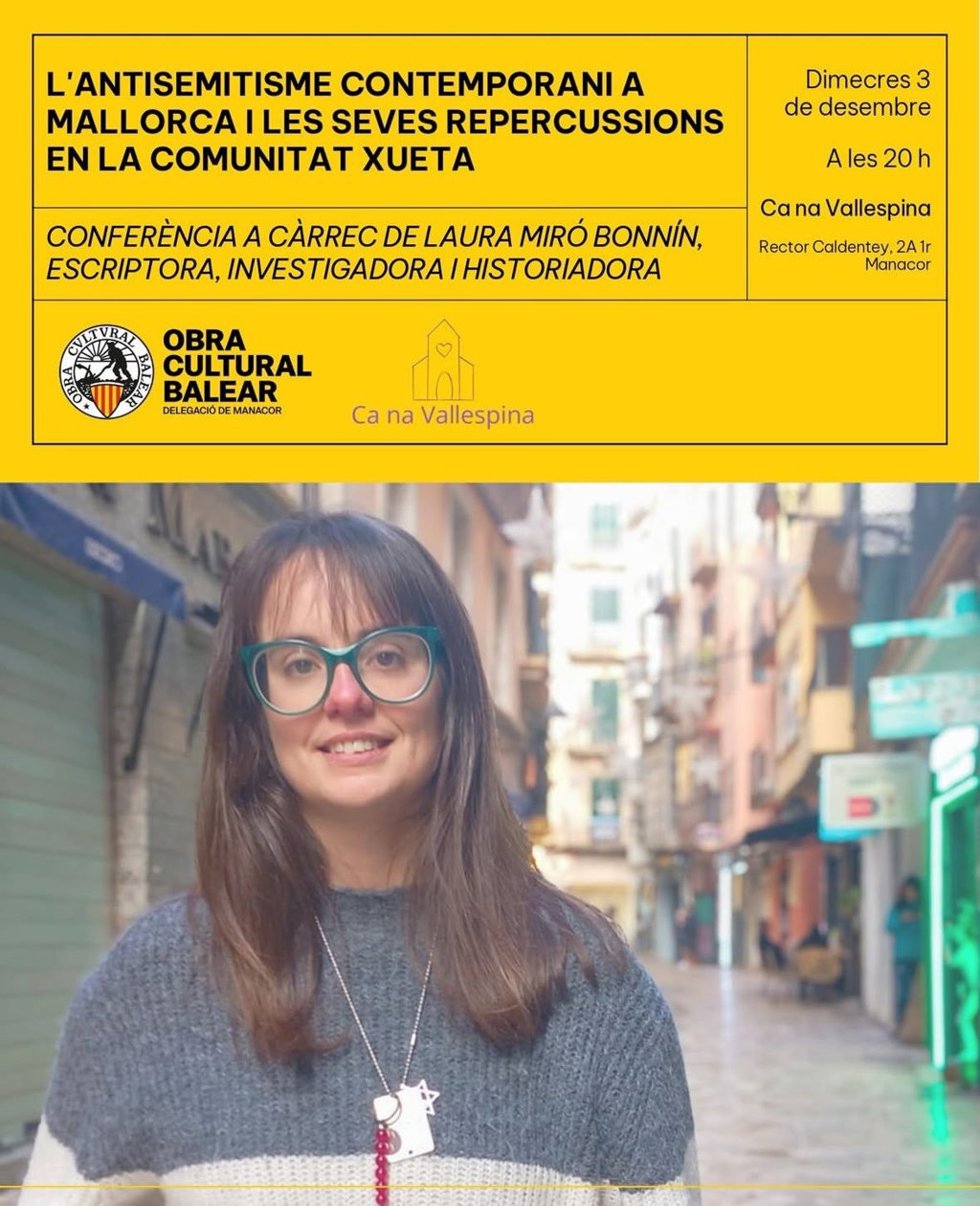 Cartel de la conferencia cancelada por la OCB de Manacor.