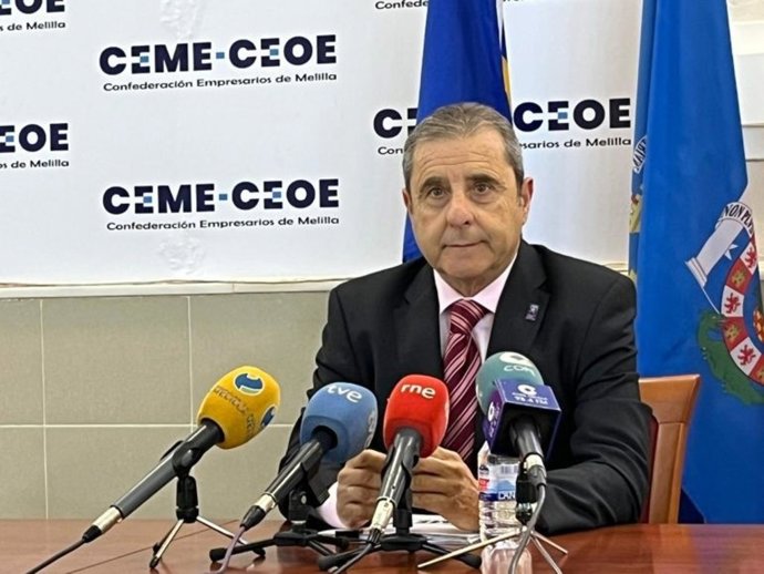 El presidente de la Confederación de Empresarios de Melilla (CEME-CEOE), Enrique Alcoba.