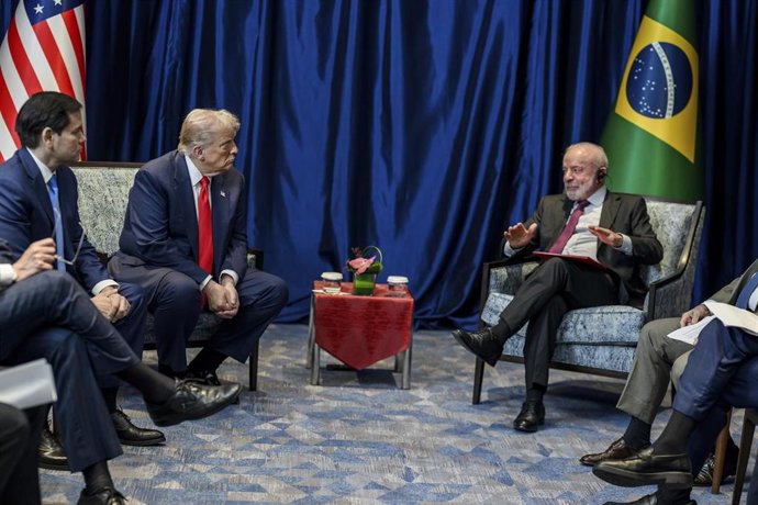 Archivo - Donald Trump y Lula da Silva.