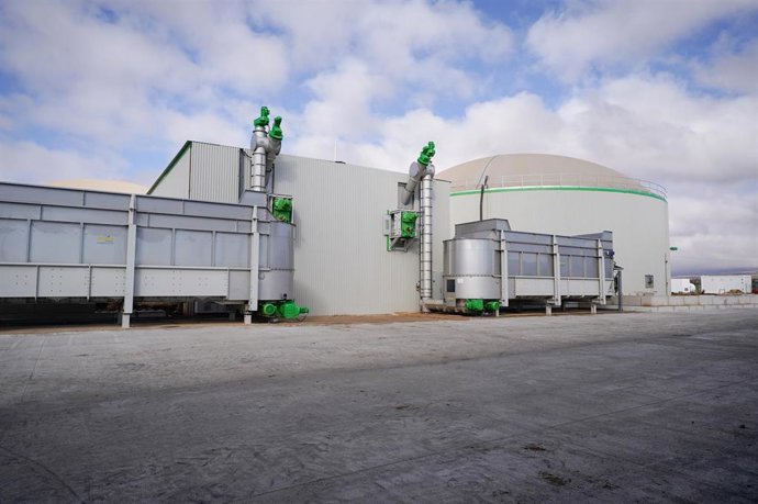 Instalaciones de la primera planta agroindustrial de biometano de Andalucía en La Calahorra (Granada). 
