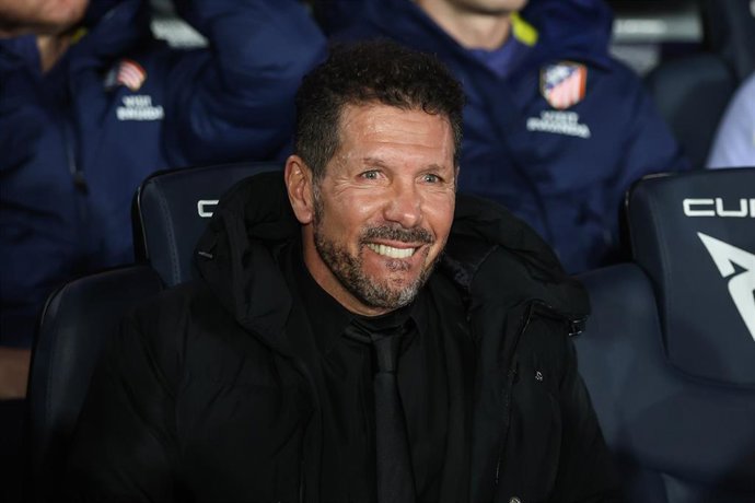 El entrenador del Atlético de Madrid, Diego Simeone, en el Spotify Camp Nou