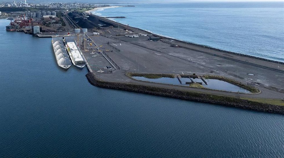 Render de como quedará a terminal de Port Kembla, en el estado australiano de Nueva Gales del Sur
