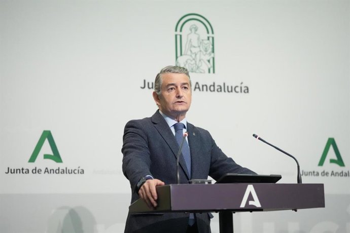 Antonio Sanz en rueda de prensa en una imagen de archivo.