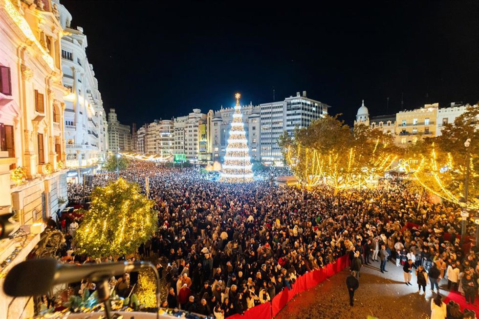 Encendido de luces de Navidad en Valncia