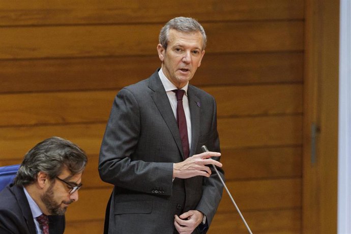El presidente de la Xunta, Alfonso Rueda, en la sesión de control.