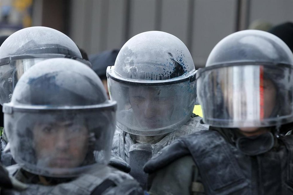 Archivo - Imagen de archivo de policías ucranianos.
