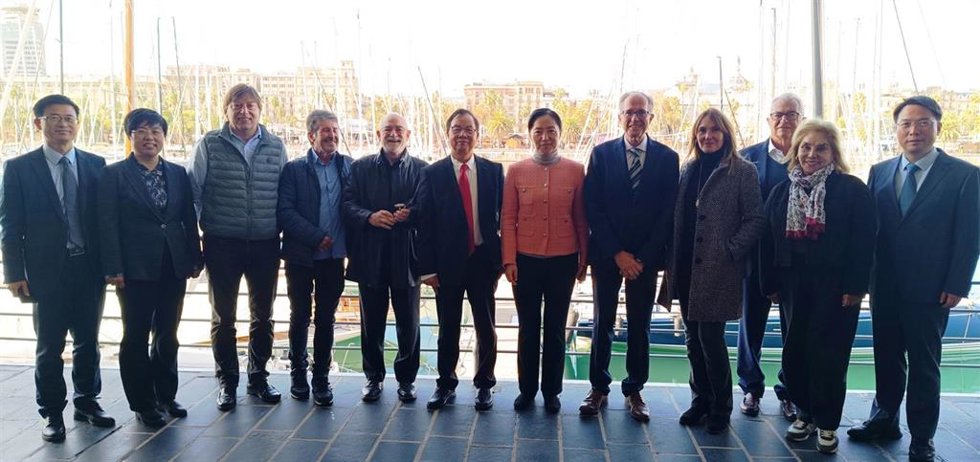 La delegación china de la ciudad de Suqian este miércoles en la Cámara de Sabadell.