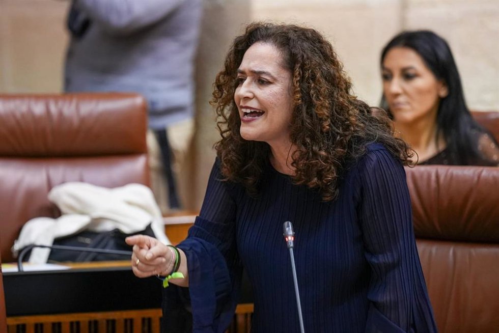 La portavoz de Por Andalucía, Inmaculada Nieto, en la sesión del Pleno del 3 de diciembre de 2025.