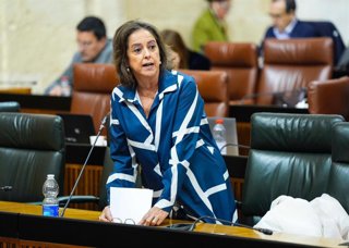 La consejera de Sostenibilidad y Medio Ambiente de la Junta de Andalucía, Catalina García, en el Pleno del Parlamento andaluz.
