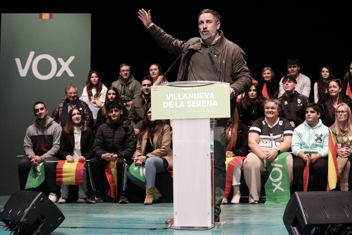 El presidente de VOX, Santiago Abascal, en un acto de partido.