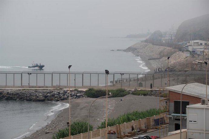 Archivo - Imagen de archivo de una vista de la frontera entre España y Marruecos, en Ceuta