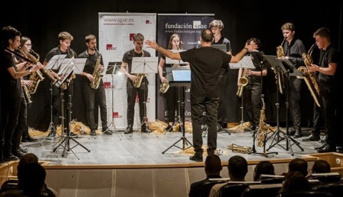 Concierto de alumnas y alumnos del Conservatorio Profesional de Música de Valencia en el acto de entrega de la primera edición del Programa de Reconocimiento a la Composición de Música Original para Banda