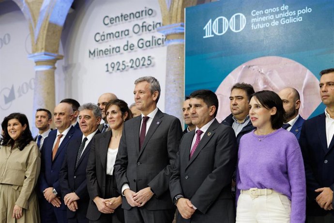 El presidente de la Xunta, Alfonso Rueda, en el centenario de la Cámara Oficial Mineira de Galicia