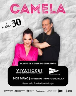 Cartel anunciador de Camela en Marenostrum Fuengirola.