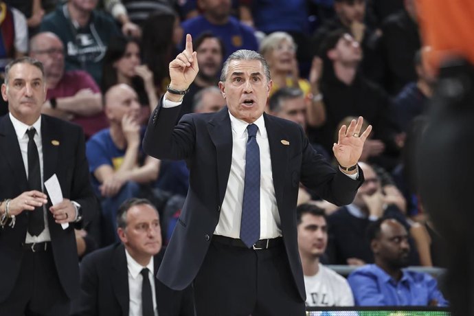 Sergio Scariolo durante un partido del Real Madrid