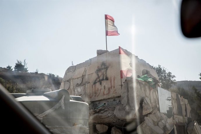 7 de novembro de 2025, Líbano: Uma estrela israelense de Davi pichada em um vilarejo do sul do Líbano. O dia 27 de novembro de 2025 marcará o primeiro aniversário do cessar-fogo entre Israel e o Hezbollah. No início de novembro de 2025, a UNIFIL registrou