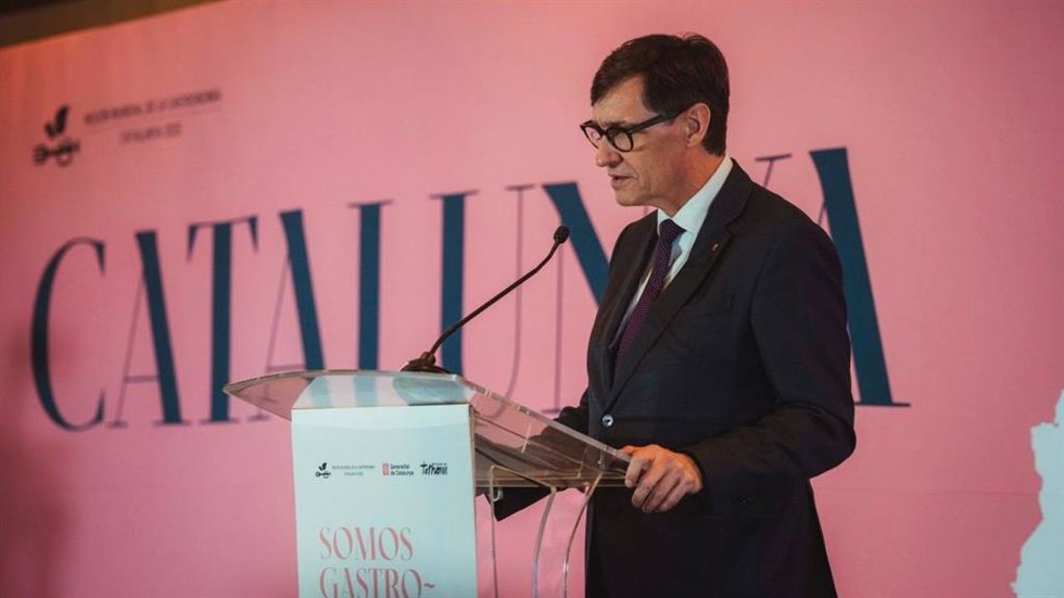 El presidente de la Generalitat, Salvador Illa, la noche del miércoles en México.