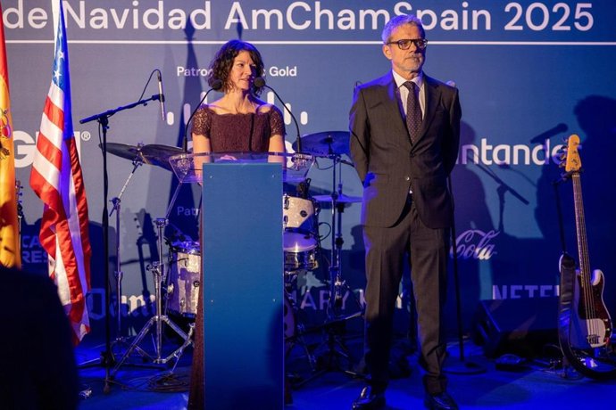 La embajadora en funciones de EEUU en España, Rian Harris, y el presidente de la AmChamSpain, Jaime Malet