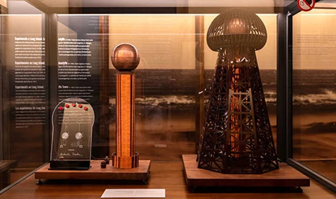 Detalle de la exposición sobre Nikola Tesla.