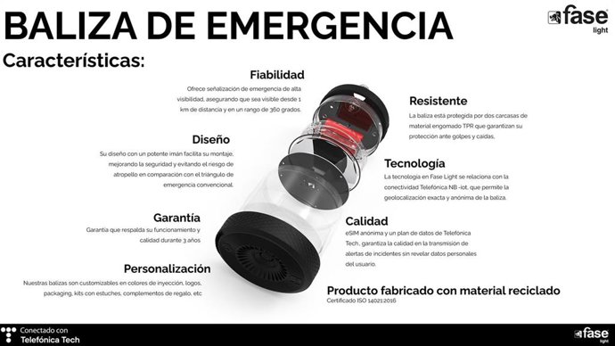 Baliza V-16 homologada FaseLight