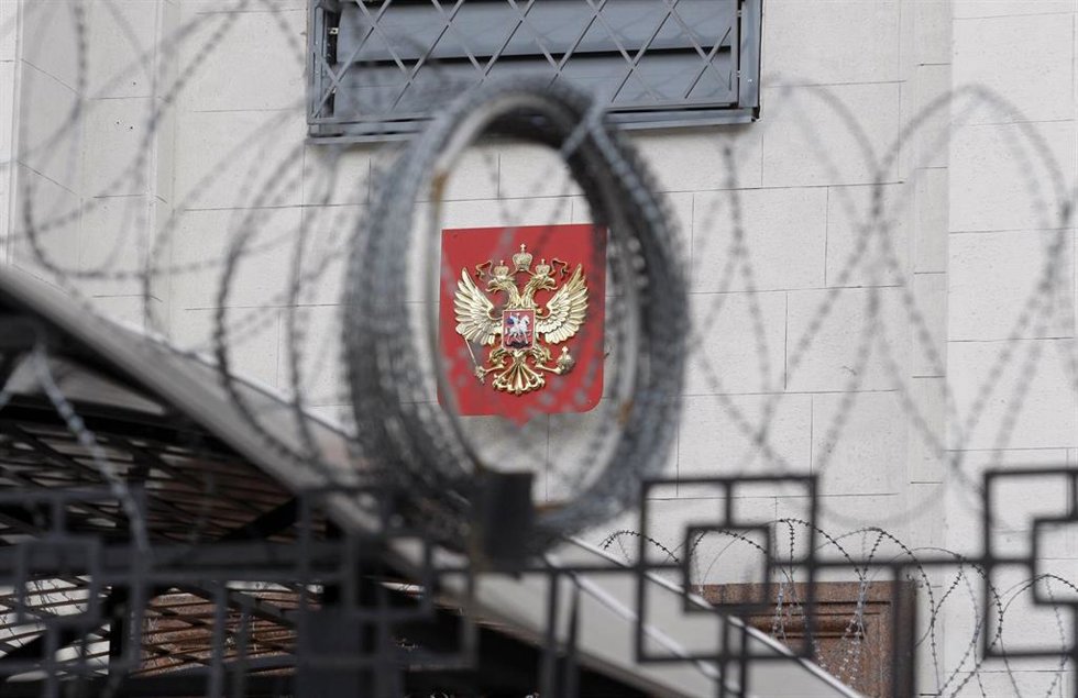 Archivo - Embajada de Rusia en Kiev, en una imagen de archivo de 2018.