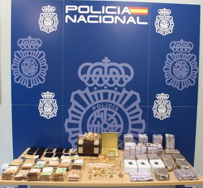 Efectos intervenidos en la Operación Nacha de la Policía Nacional.