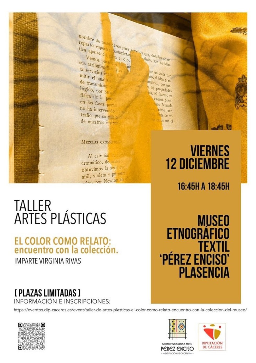Cartel del taller de artes plásticas en Plasencia