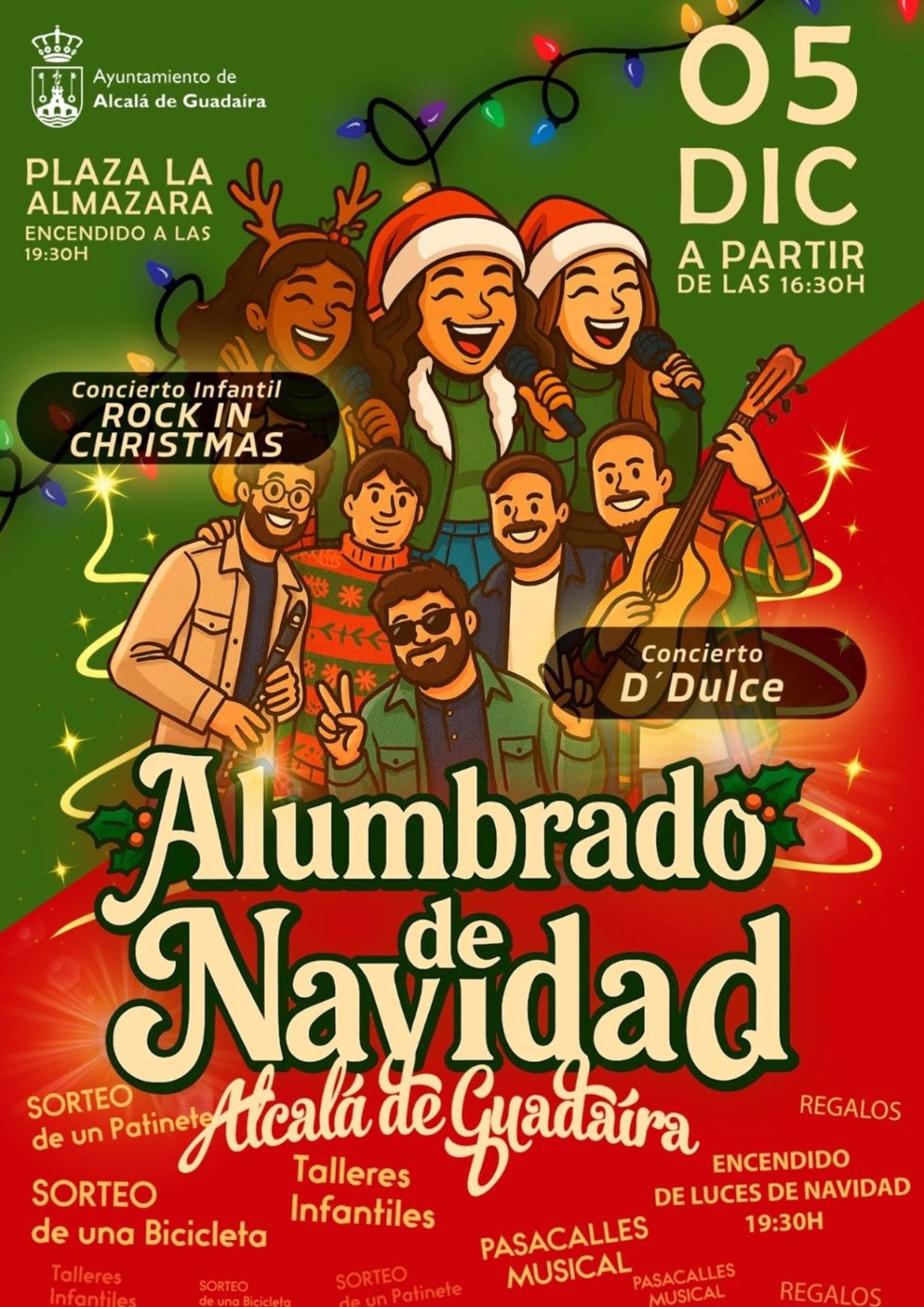 Cartel del alumbrado navideño de Alcalá de Guadaíra (Sevilla).