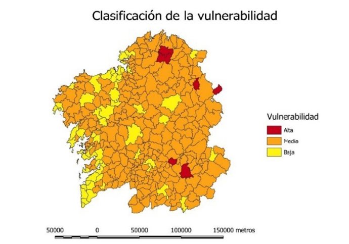 Mapa de clasificación de la vulnerabilidad.