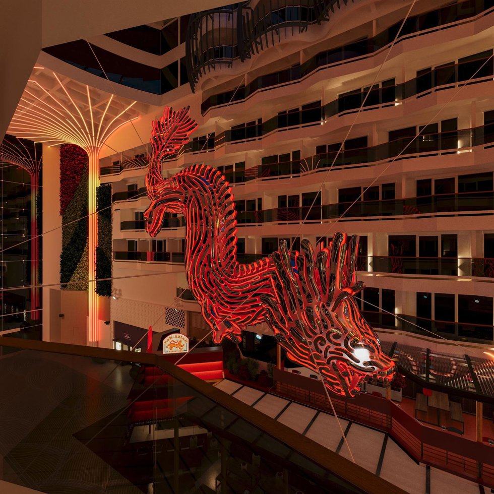 Interior del MSC World Asia.