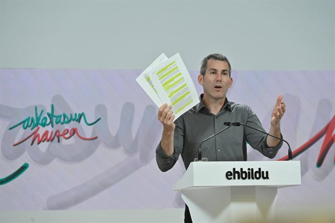 Archivo - El secretario de Acción Política de EH Bildu, Arkaitz Rodriguez