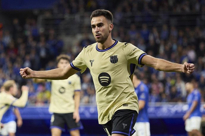 Archivo - Eric Garcia celebra un gol con el FC Barcelona en partido de LaLiga en Oviedo