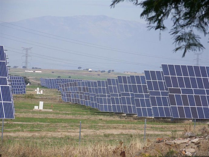 Archivo - Placas solares en el campo