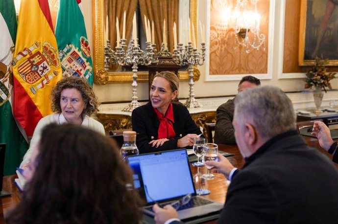 Almudena Martínez en la reunión sobre la evolución de la administración electrónica de Diputación.