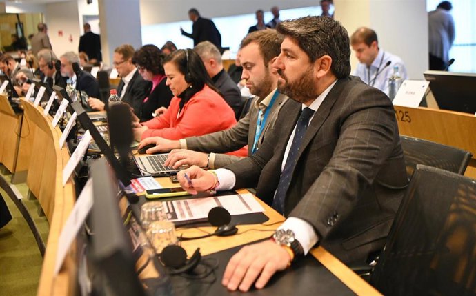 El presidente del Gobierno de la Región de Murcia, Fernando López Miras, participa en Bruselas en la reunión de la Comisión de Medio Ambiente, Cambio Climático y Energía del Comité de las Regiones