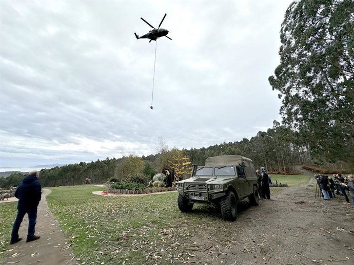 O MUJA recupera dois novos blocos de fósseis de um grande dinossauro saurópode com a ajuda do exército espanhol.