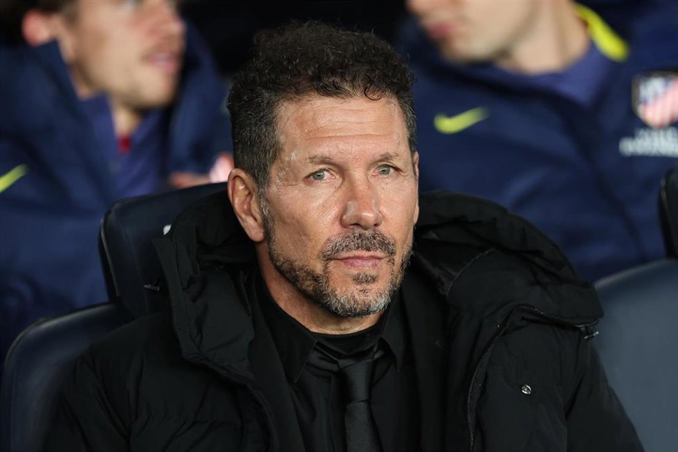 El entrenador del Atlético de Madrid, Diego Pablo Simeone, en un partido liguero.