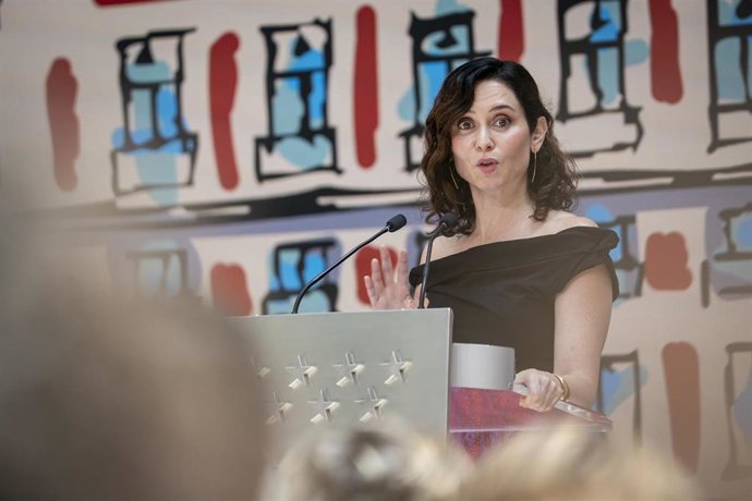 Archivo - La presidenta de la Comunidad de Madrid, Isabel Díaz Ayuso, interviene durante el acto conmemorativo del 40º aniversario de la Real Casa de Correos como sede de la Presidencia del Gobierno regional, a 13 de junio de 2025, en Madrid (España).
