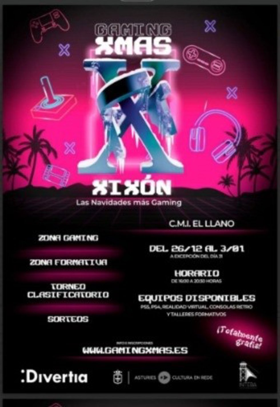 Cartel de la II edición de Gaming Xmas Xixón.