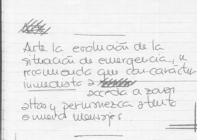 Imagen de la anotación aportada a la causa por Jorge Suárez