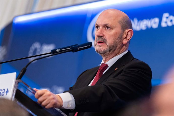 Archivo - October 23, 2025, Madrid, Madrid, Spain: The President of the Royal Spanish Football Federation (RFEF), RAFAEL LOUZAN, makes his appearance in Madrid at the Europa Forum.