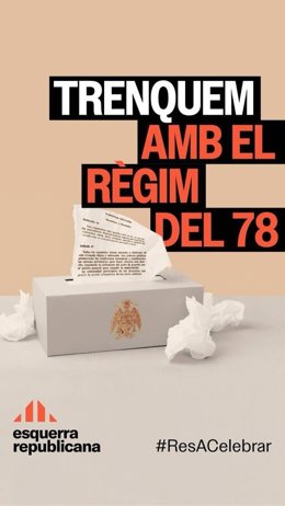 Cartell d'ERC en el Dia de la Constitució