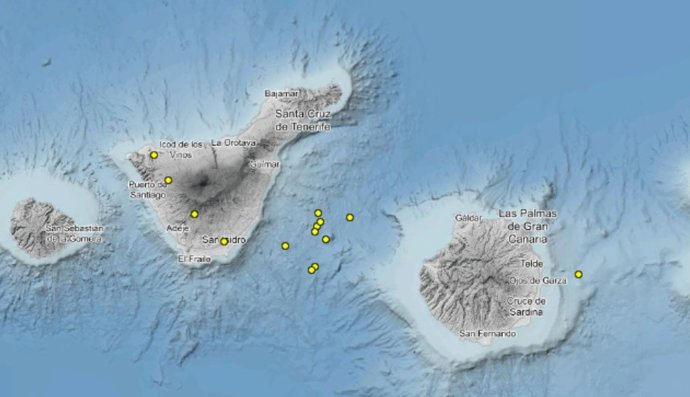 Canarias registra tres terremotos de baja magnitud en la última madrugada, según el IGN