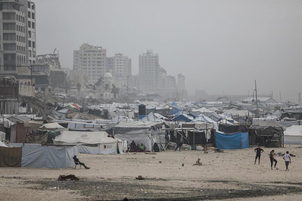 Desplazados palestinos en la Franja de Gaza