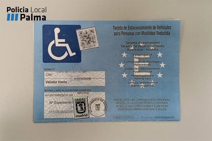 Tarjeta PMR falsificada