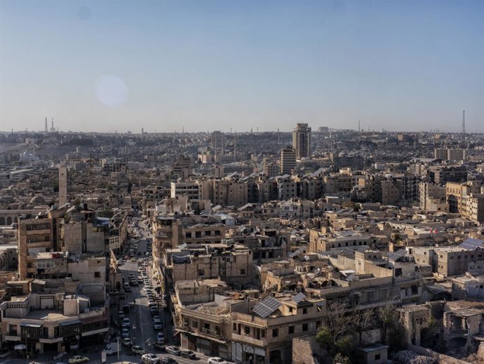 Archivo - October 30, 2025, Homs, Aleppo Governorate, Syria: Syria, Aleppo: View of the historical city of Aleppo was heavily attacked and severely damaged the infrastructure as well as it cost thousands of lives. Syrian reconstruction it has been estimat