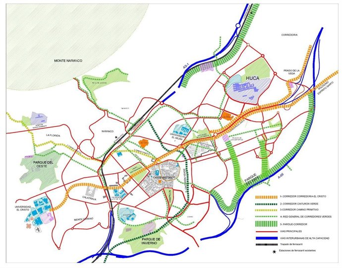 El PSOE plantea una red de itinerarios verdes para transformar la movilidad y el espacio público de Oviedo