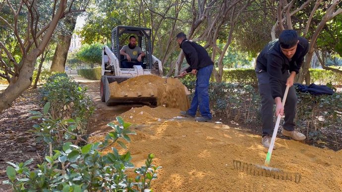 Obras de mejora integral en los Jardines del Valle de Sevilla